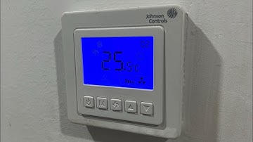 How to set timer to on or off Johnson Controls AC thermostat