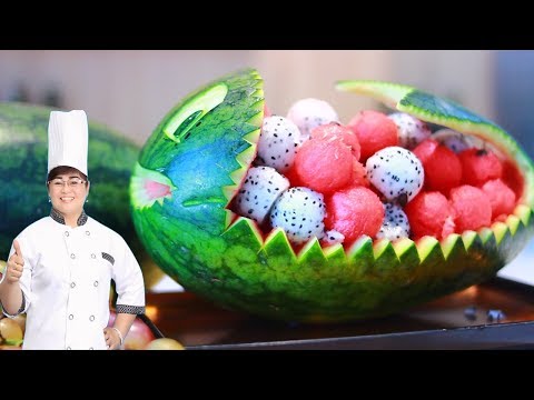 Video Hướng Dẫn Cắt Tỉa Dưa Hấu Hình Con cá làm giỏ hoa quả... - youtube