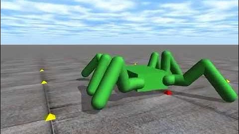 Hexapod walking simulation
