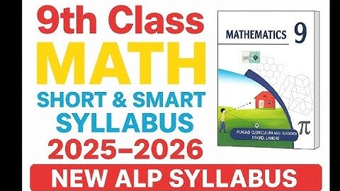 9th class Mathematics short syllabus 2025-2026 # Deleted syllabus # reduced syllabus 2025-2026 