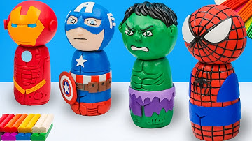 DIY Clay Model Decoration Of Superheroes Ironman X Hulk X Spiderman | Polymer Clay Tutorial