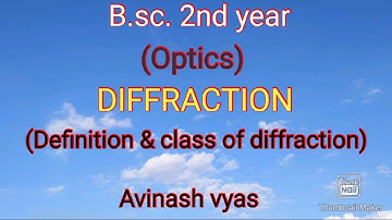 DIFFRACTION :  definition and class of diffraction (b sc 2nd year) by Avinash vyas