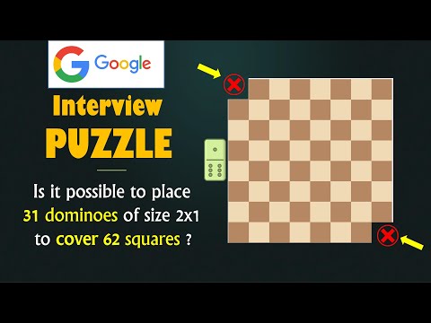 GOOGLE Interview Riddle - 31 Dominoes on a Chessboard | Tricky Google question