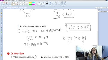 6.2- Comparing and Ordering Fractions, Decimals and Percents