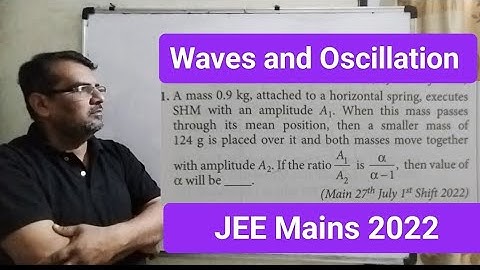 A mass 0.9kg attached to a horizontal spring executes SHM with an amplitude A1 When this mass