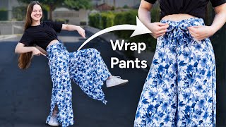 Sewing Pattern: Faux Wrap Pants with Skirt Overlay