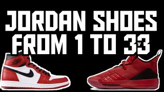 jordan shoes from 1 to 33