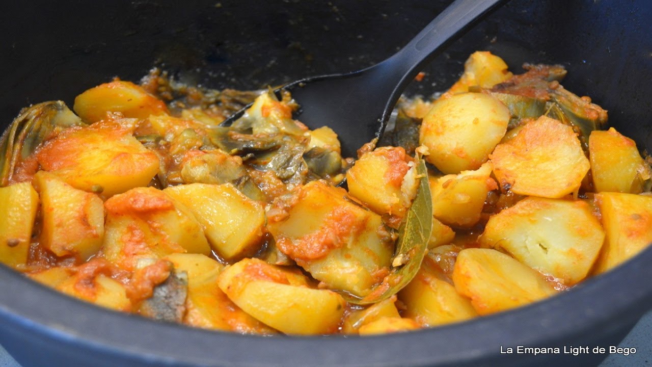 Guisado de Patatas y Alcachofas  Receta fácil Vegetariana
