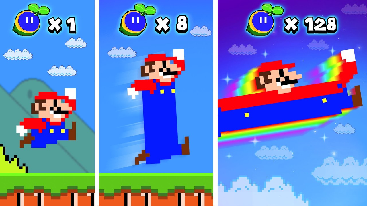 Super Mario Bros. But Every Time Mario Jumps, He Gets TALLER!
