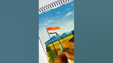 🇮🇳Independence Day Painting | 15 August Poster Color Art | Indian Flag Drawing #shorts