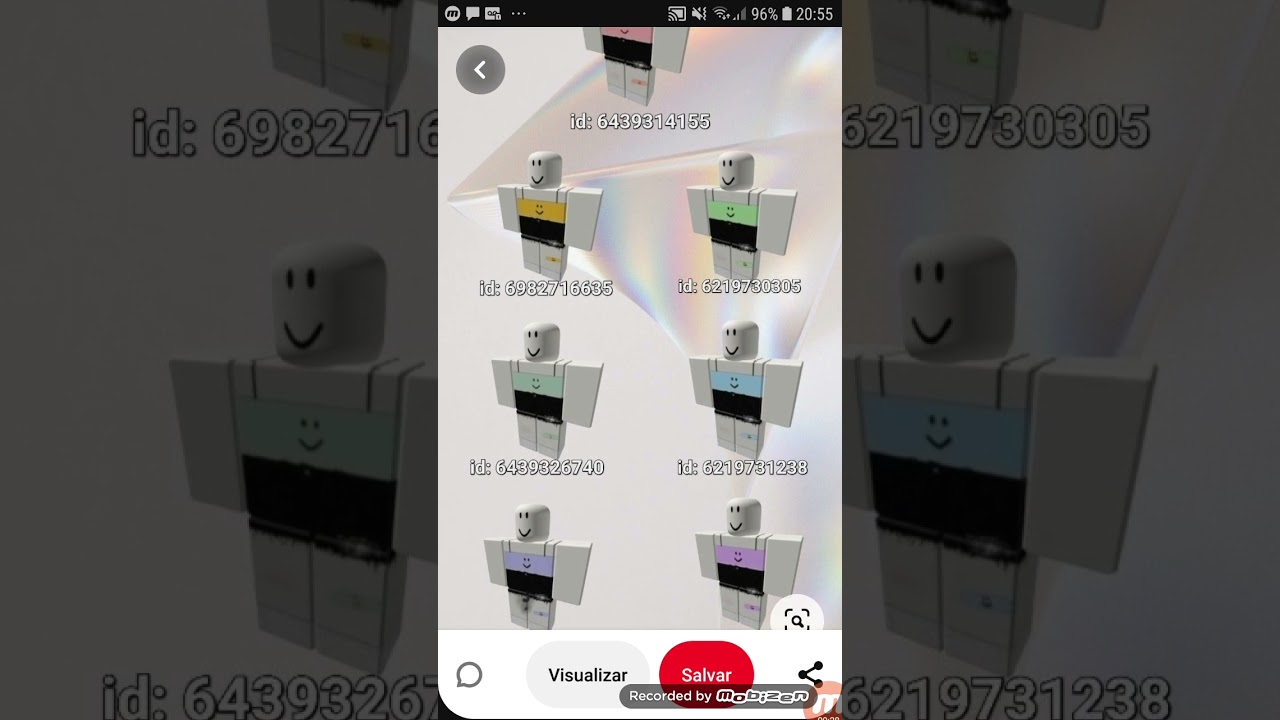 ID de roupas do roblox