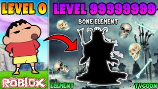 Shinchan got bone element powers ?? | shinchan and his friends playing element tycoon in roblox ??