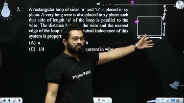A rectangular loop of sides ‘a’ and ‘b’ is placed in xy plane. A very lo....