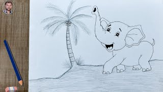 elephant easy drawing draw