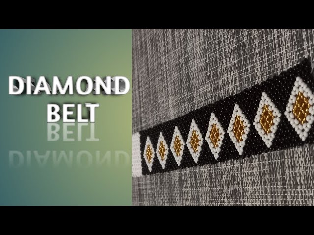 black and white triangle pattern beaded belt tutorial, begginer bead  tutorial