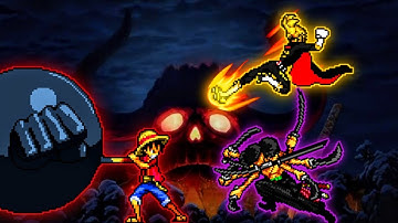 So Close😱 | Luffy Time Skip (New) VS Zoro Onigashima & Sanji (Transform) in Jump Force Mugen