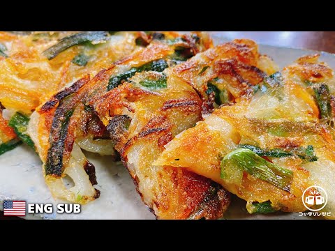 【混ぜて焼くだけ】これが驚くほどウマすぎて市販やお店じゃもう満足出来ない…と何度も言われた、外カリッ中もちっ『やみつきカリもち野菜チヂミ』低糖質／飯テロ／おつまみ／痩せる／弁当／大食い／ダイエット