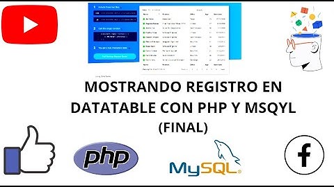 MOSTRANDO REGISTRO EN DATATABLE CON PHP, MSQYL Y AJAX (FINAL)