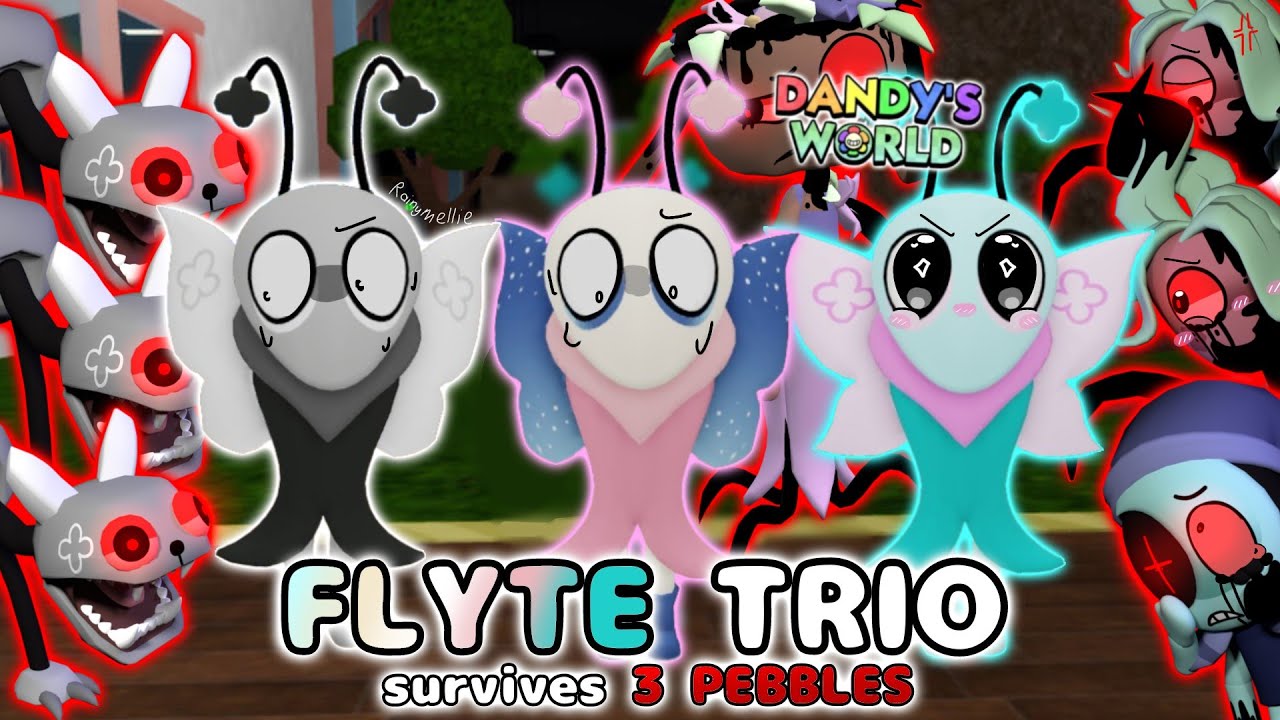 🦋 ТРИО ФЛАЙТОВ ВЫЖИВАЕТ *3* ГАМБЕЛЯ! 🪨 - Игровой процесс Dandys World Trios #24 - 