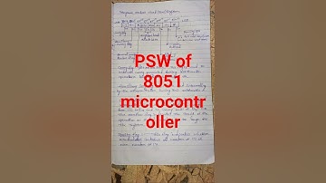 Program status word (PSW)register of 8051 microcontroller #education