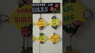 wall hanging diy, computer lab rules, educational wall hanging design ideas for class #craft #art