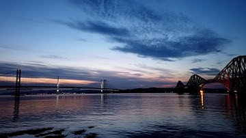Forth Bridges Sunset Timelapse to Darkness