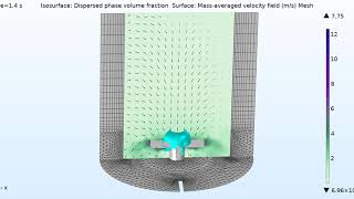 Agitated tank 1 in COMSOL - CFD, short animation