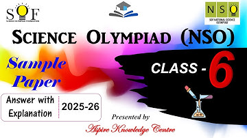 SOF NSO Class 6 Sample Paper 2025-26 | Science Olympiad Class 6 Sample Paper #class6  #nso #v110