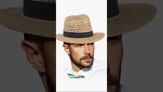 Straw Fedora Hat For Men Women Summer Sun Wide -Hat
