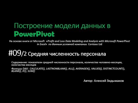 09.2 Расчет средней численности сотрудников, трудозатрат в PowerPivot