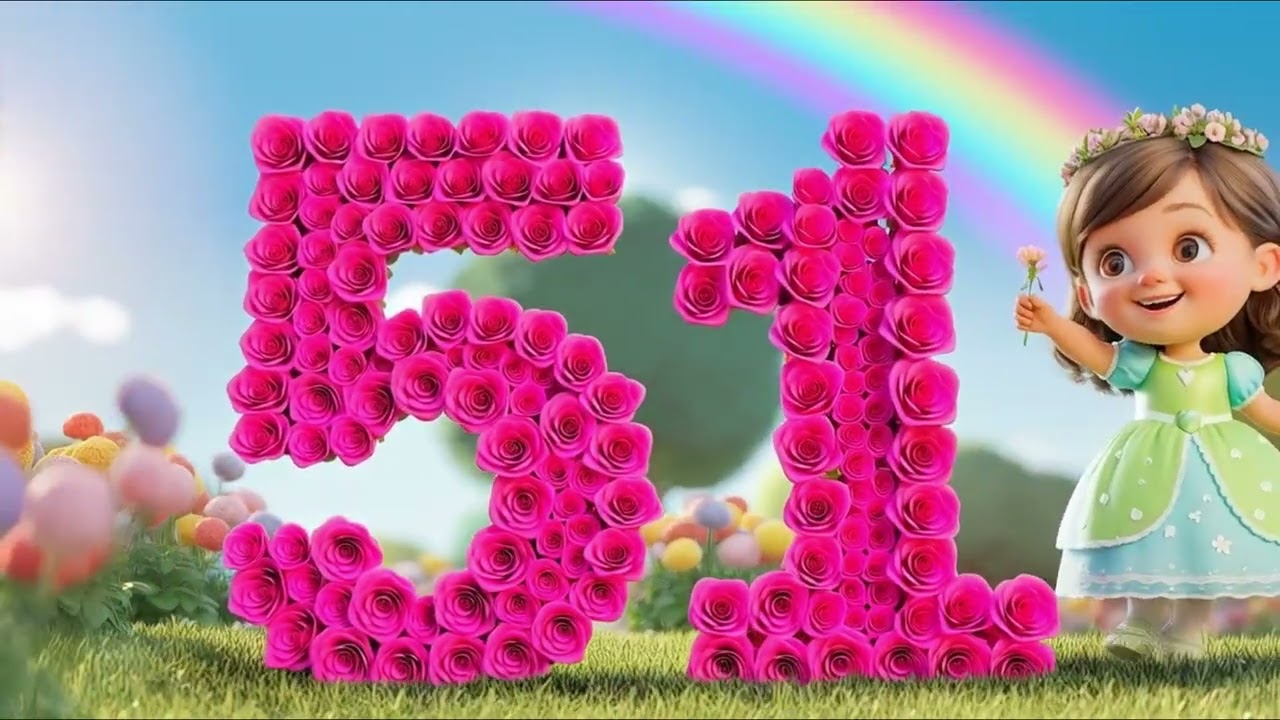 51 to 60 | Numbers Song | Learn Numbers | Counting Numbers with Roses | Rhymes | Cartoon Video