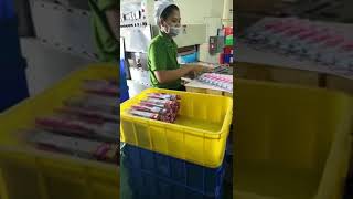 HANSWELD Toothbrush packing machine in Customer factory