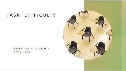 Effective Classroom Practices Video 9: Task Difficulty