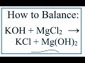 Balancing Chemical Equations and Ions
