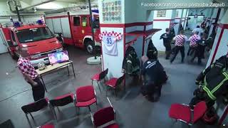 Croatian firefighters on call seconds before winning penalty