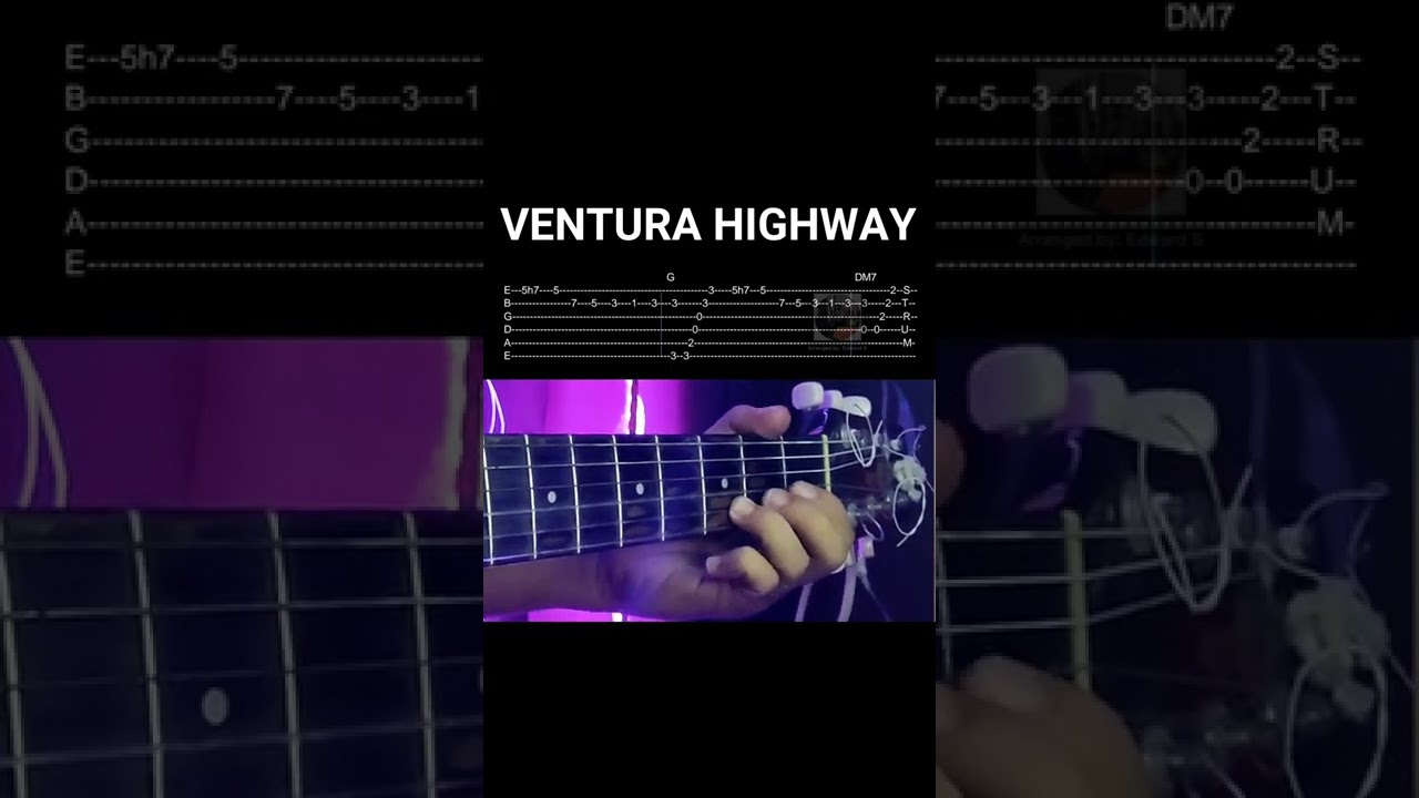 America Ventura Highway (Guitar Tabs) (Guitar Fingerstyle Tutorial
