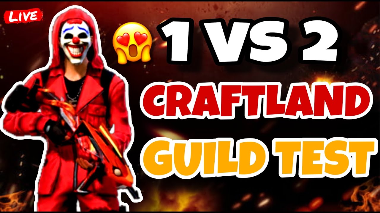 Free Fire Live Telugu - 1 VS 2 Craftland Guild Test - FF Live Telugu ...