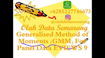 Generalised Method of Moments (GMM) For Panel Data EVIEWS 9