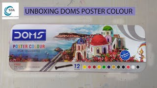 Unboxing Doms New Poster colour and Review  | 12 Shades Poster Colours ||