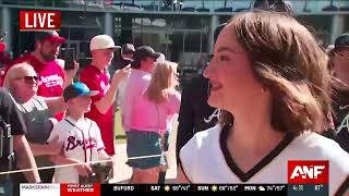 Atlanta News First's Adam Murphy catches up with Braves' mascot Blooper