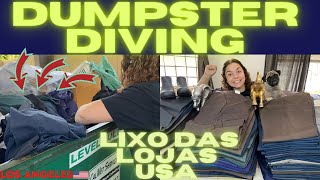 SUPER ACHADÃO - MUITAS ROUPAS NO DUMPSTER DIVING DAS LOJAS 🇺🇸 | LIXO DOS ESTADOS UNIDOS | BASURA