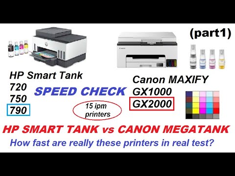 Canon MAXIFY GX2000 Megatank vs HP Smart Tank 720 750 790 (part1) Print and Copy Speed, Quality