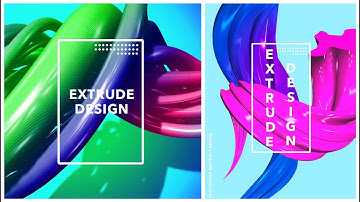 3D Abstract Design in Adobe Photoshop | 3d Extrusion, Gradient Map ,Ellipse tool | Graphic Design