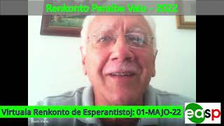 EVENTO: VIRTUALA RENKONTO DE ESPERANTISTOJ EN LA PARAIBA-VALO 01/05/2022.