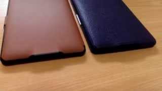 Inateck Kindle Paperwhite用 Microfibril PU レザーケース＆Amazon純正カバー外観比較（背面）