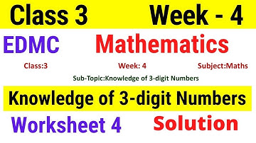 EDMC Class 3 Maths Week 4 Worksheet 4 / Class 3rd maths worksheet 4 Week 4 with solution