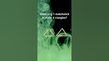 Move only 1 matchstick to make 4 triangles? #Matchstick puzzle # Riddles