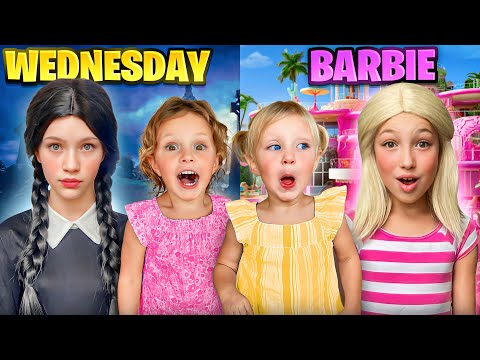 My DAUGHTERS Choose a New BABYSITTER! Barbie vs Wednesday Addams!