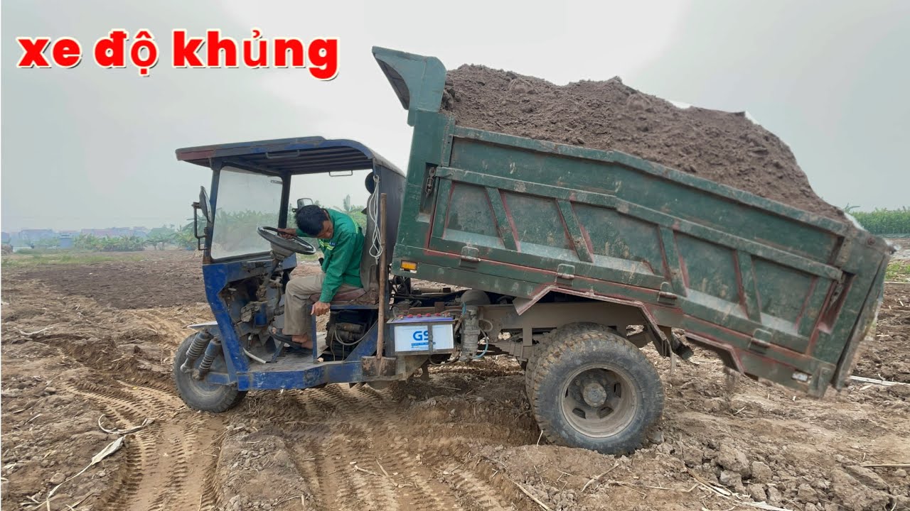 CÔNG NÔNG KHỦNG CHỞ 5 KHỐI ĐẤT CỰC MẠNH CHẠY RUỘNG SIÊU LẦY | MÁY XÚC KOMATSU 120 MÚC ĐẤT |EXCAVATOR