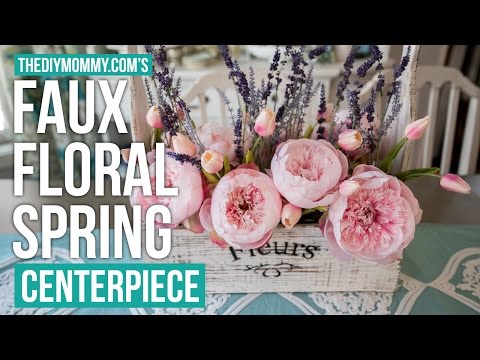 Spring DIY + Decor Challenge | Farmhouse Faux Floral Spring Centerpiece